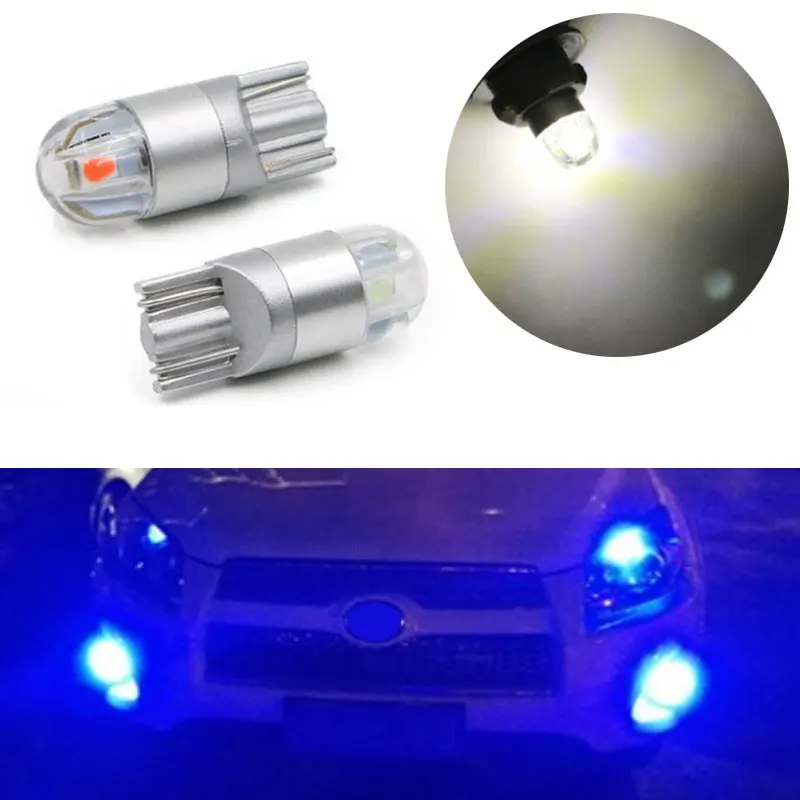6 x Polychromatic Car Light T10 W5W Led Wedge Bulb 3030 2SMD Auto Dome Reading Parking Lights Sidemarker Sidelight Lamp Bulbs | Автомобили
