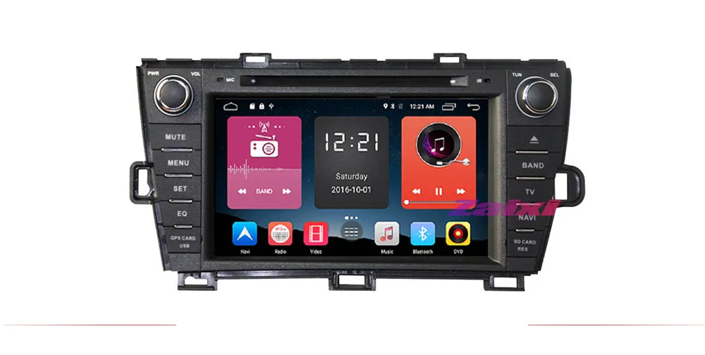 ZaiXi Android Car Multimedia player 2 Din WIFI GPS Navigation Autoradio For Toyota Prius 2009~2015 GPS Radio FM Maps BT 7