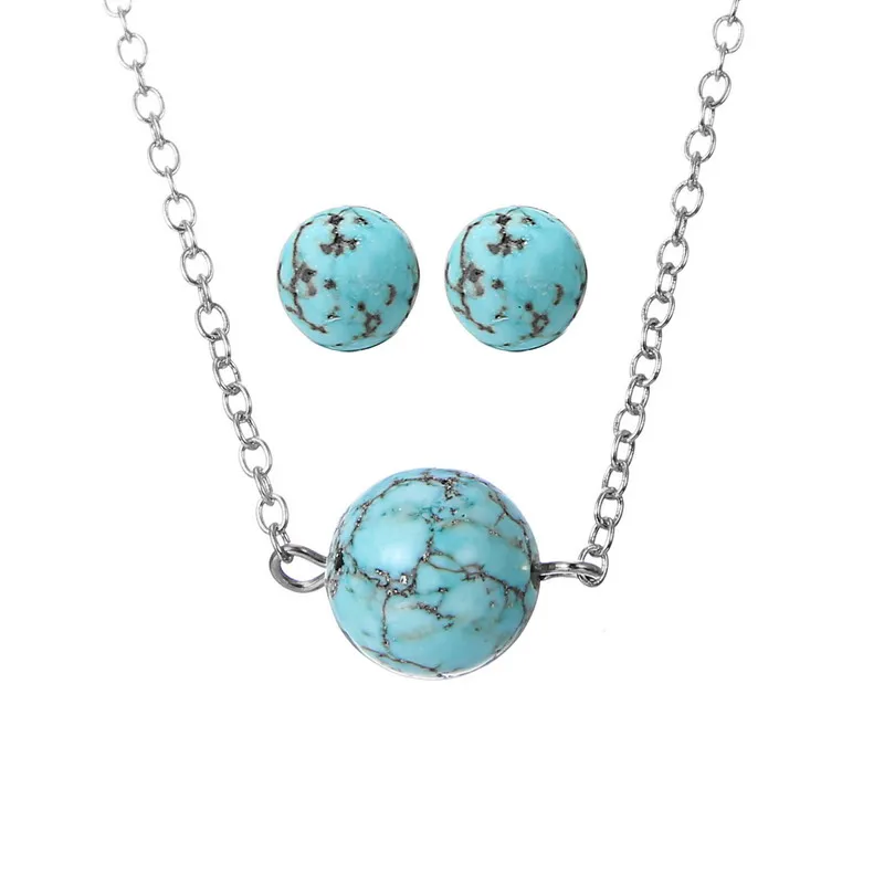 

Fashion Wedding bride Accessories Jewelry set For Women Jewelry round beads Choker Necklace Earrings Set