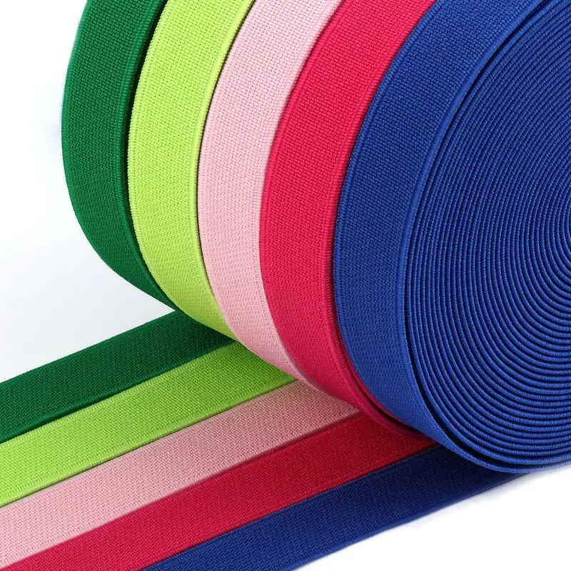 

28 Meters Plain Weave Elastic Band 20mm/25mm Color Thicken High-speed Shuttleless Double-sided Elastic Band
