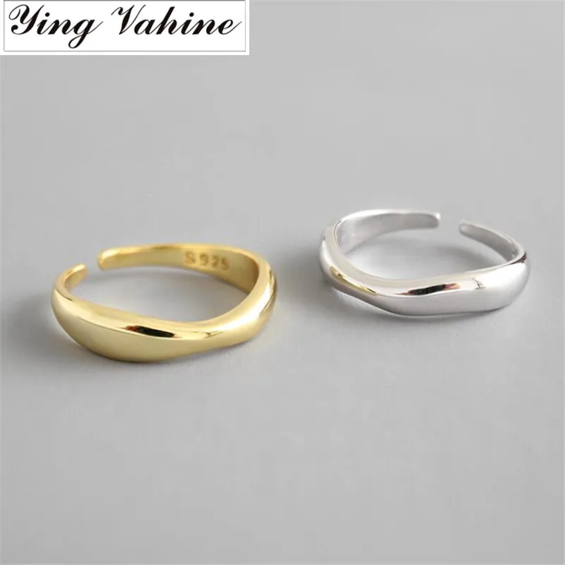 

ying Vahine Fashion Classic Ring Silver 925 Irregular Gold Open Rings for Women bague femme argent 925