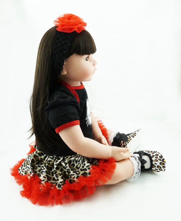 Новая Кукла reborn 55 см Реалистичная из мягкого силикона Кукла реборн длинные волосы милые новорожденные игрушки для детей Рождественский подарок