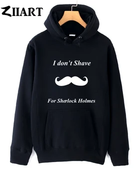 

I don't shave for sherlock holmes moustache couple clothes boys man male autumn winter fleece hoodies