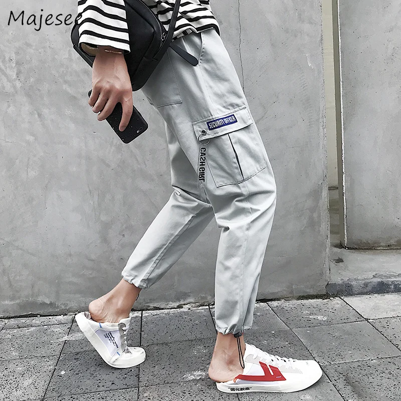 

Pants Men Autumn Ankle-length Pockets Street Fashion Cargo Pant Mens Harajuku Korean Style Hip Hop Trends Ulzzang Chic Trousers