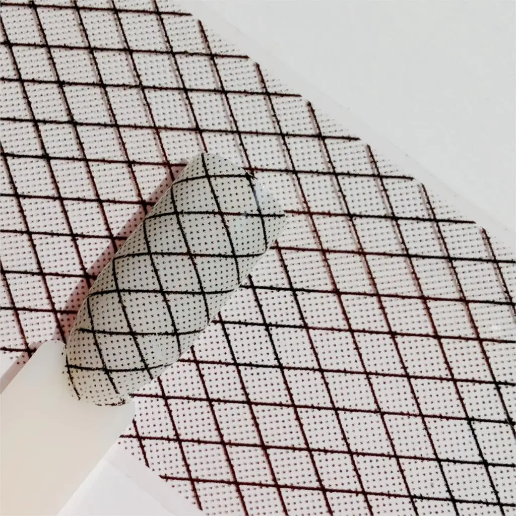 

100cm Clear Nail Foils DIY Transfer Sticker Black Grid Lace Pattern Nail Design Daily Style Manicure Products SK031