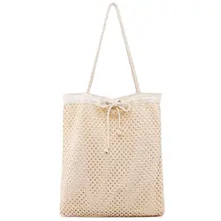 Тканая сумка женская сумка на плечо на шнурке с пряжкой Холщовая Сумка холщовая полая сумка на шнурке