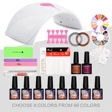 Маникюрный набор для ногтей с 24 Вт Светодиодная лампа Сушилка для ногтей 8 цветов 10 мл набор гель-лака для ногтей Набор для маникюра все для маникюрных инструментов