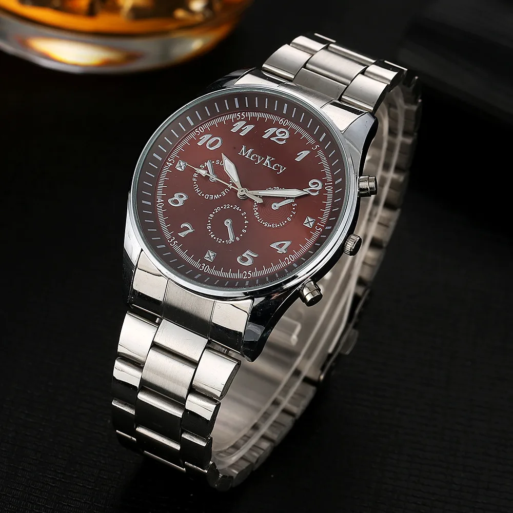 

McyKcy men's watch top brand luxury leisure multi-adjustment quartz watch men's fashion stainless steel waterproof sports