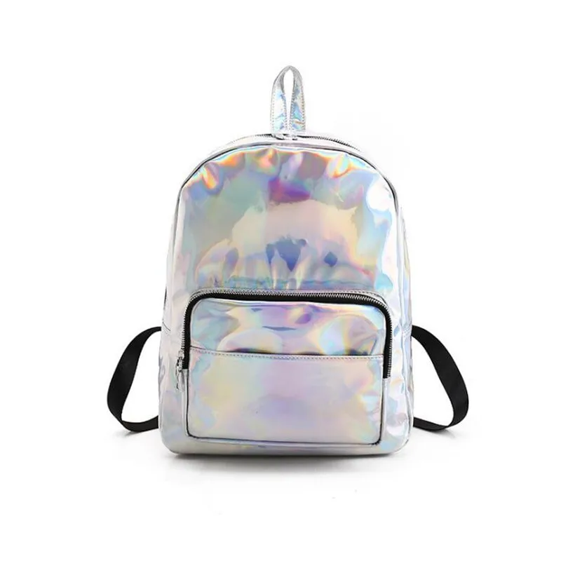 

New Creative Laser Backpack Fashion Korean Version Of The Glossy Women's Bag Travel Organizer High Quality PU Student Backpack