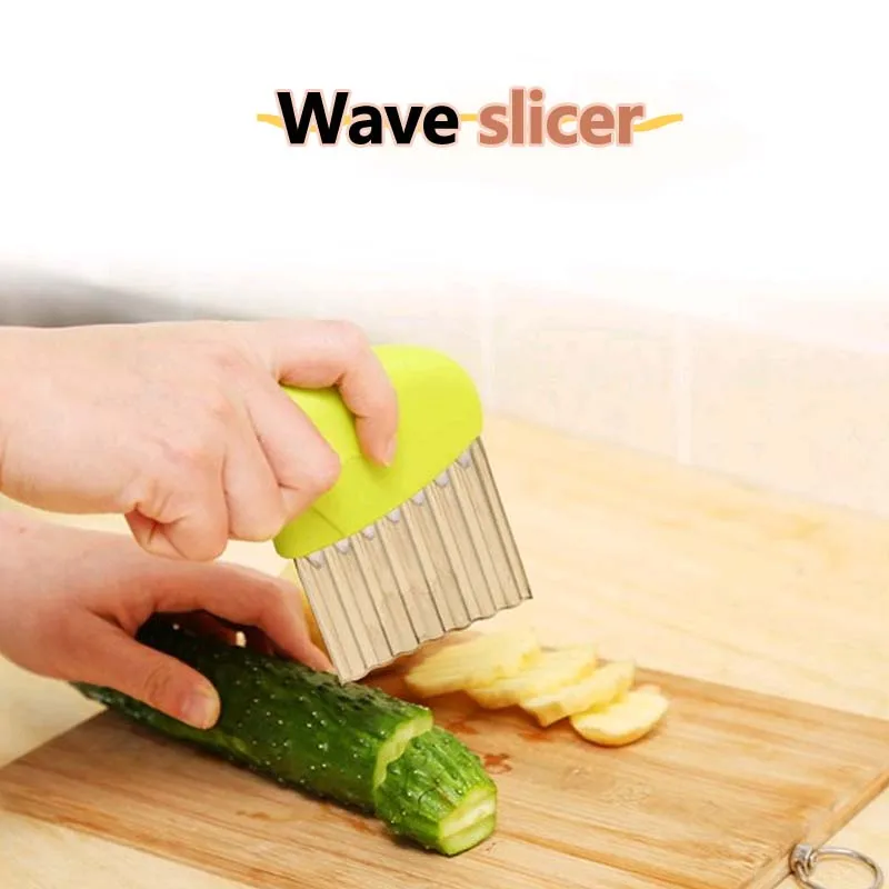 

2019 New Stainless Steel Vegetable Carrot Wavy Cutter Slicer Potato Chips Corrugated Knife Kitchen Wrinkled French Fries Tool