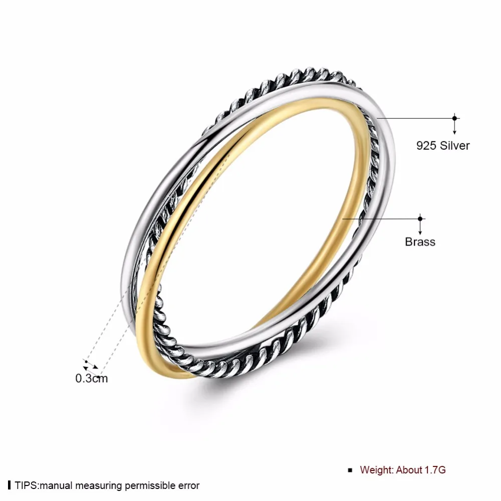 Gold-Color 3 Piece Rings For Women Ring 5 6 7 Size Trendy Female Classic Anniversary Gift 2018 Hot Sale( jewelora RI103545 )