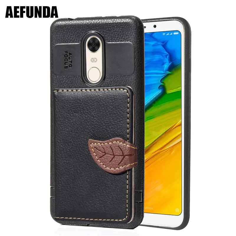 

Card Slot Holder Phone Case for Xiaomi Redmi 6A Note 5 4x 4 6 7 Pro Case Plus Global Version Pocophone F1 Luxury 3D Leaf Holster