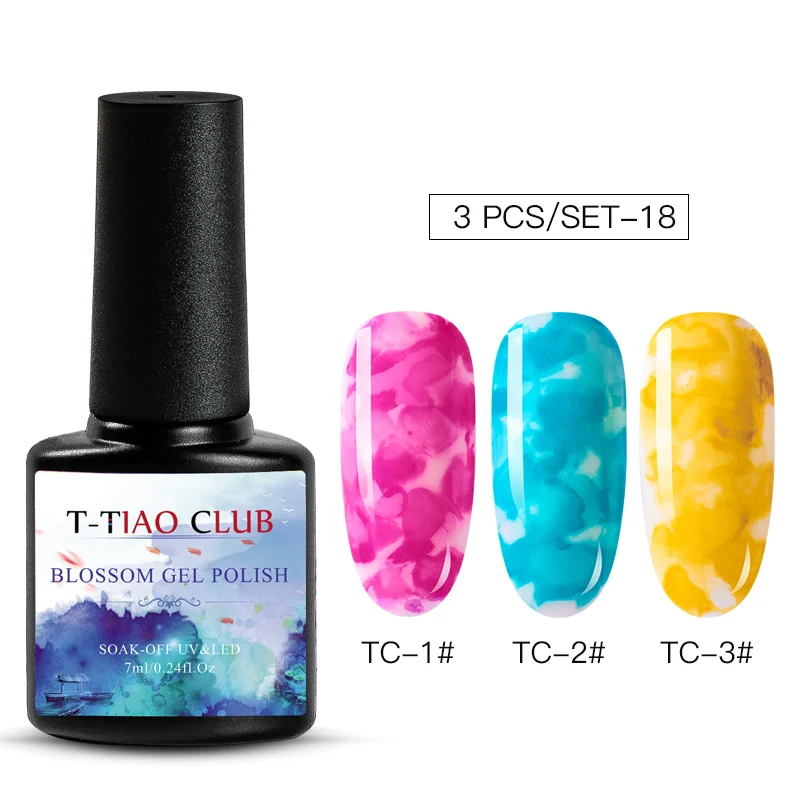 T-TIAO CLUB Blooming Painting Nail Gel Polish Effect Flower Blossom Nails Gel Soak off UV Gel Varnish Manicure Nail Art Lacquer - Цвет: EZH04517