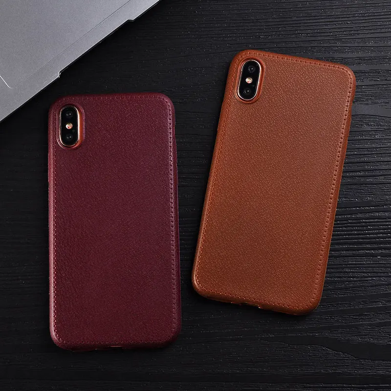

Retro Imitation Leather Phone Cases For iphone X Case Luxury Classic Ultra Slim Back Cover For iphoneX Fashion Soft TPU Case