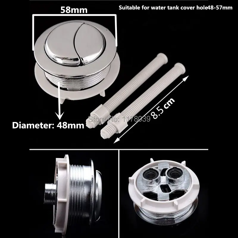 Inside diameter 48cm Round Toilet Flush dual push button,Suitable for Toilet water tank cover round hole 48-57mm,J17364