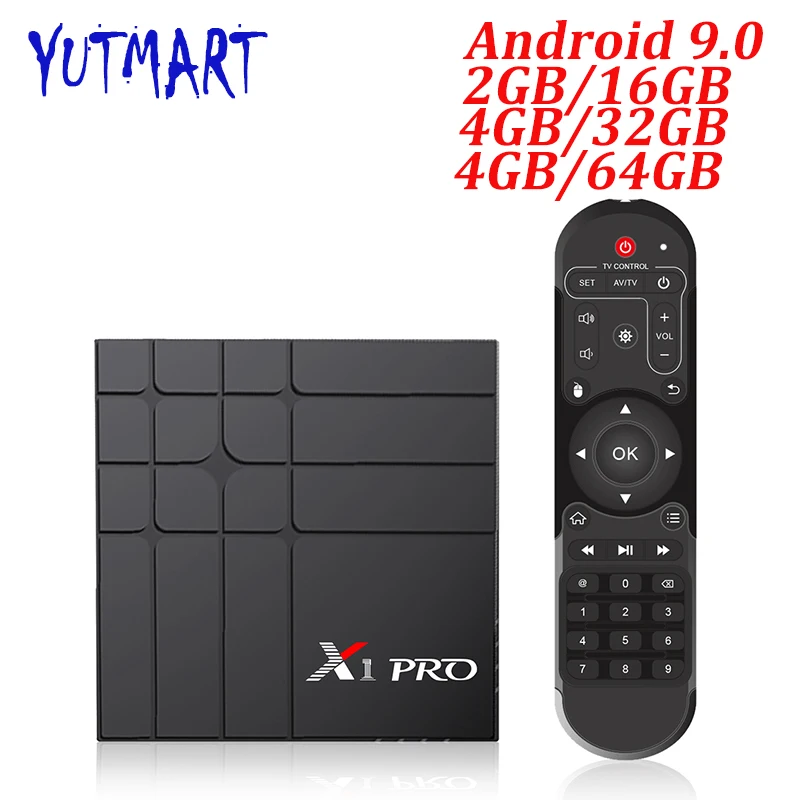 ТВ-приставка X1 PRO Android 9 0 4GGB RAM 32 ГБ/64 Гб ROM RK3318 Четырехъядерный 4K HD медиаплеер 2 4G &amp 5G
