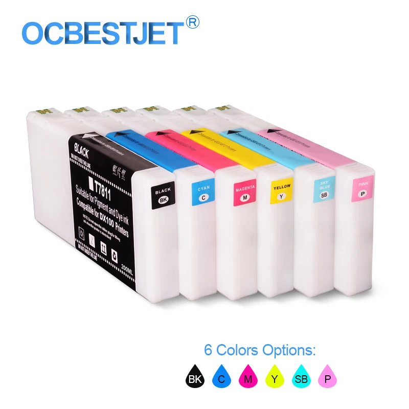 T7811 T7816 Compatible Ink Cartridge Filled With Dye Ink For Fujifilm  Frontier S DX 100 Fuji DX100 200ML/PC (6 Colors Options)|Ink Cartridges| -  AliExpress