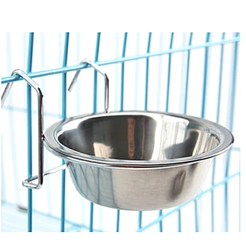 

Stainless Steel Dog Cat Hanging Feeder Pet Bowl Feeding Tool Drinking Food Water Drinker Bowls Dish For Pets Accessory Supplies