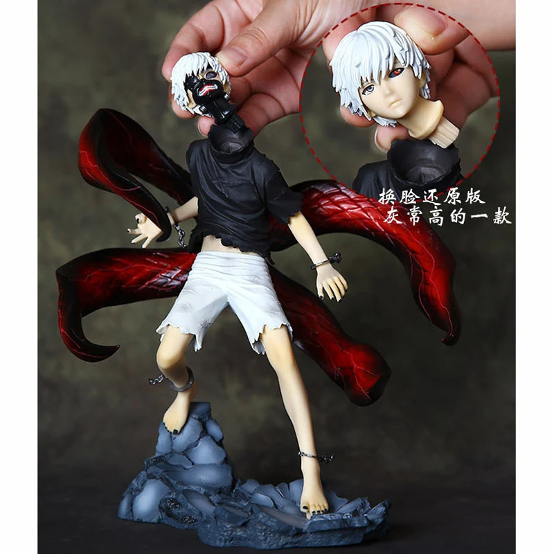 Цена Хорошее ПВХ 1 8 Масштаб 2 головы пробужденный Кен канеки экшн фигурка Токийский Гуль аниме модель игрушки коллекционные игрушки подарок укра...