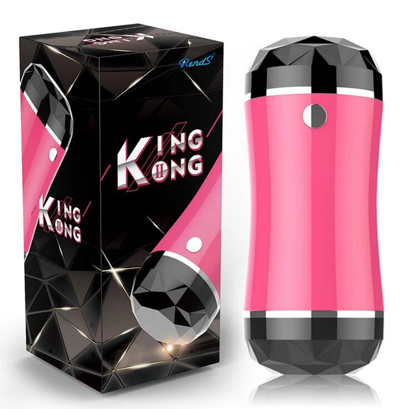 Double Through Vibrating Male Masturbator Silicone Oral Anal Vagina Masturbation Cup Sex Products Male Sex Toys for Men