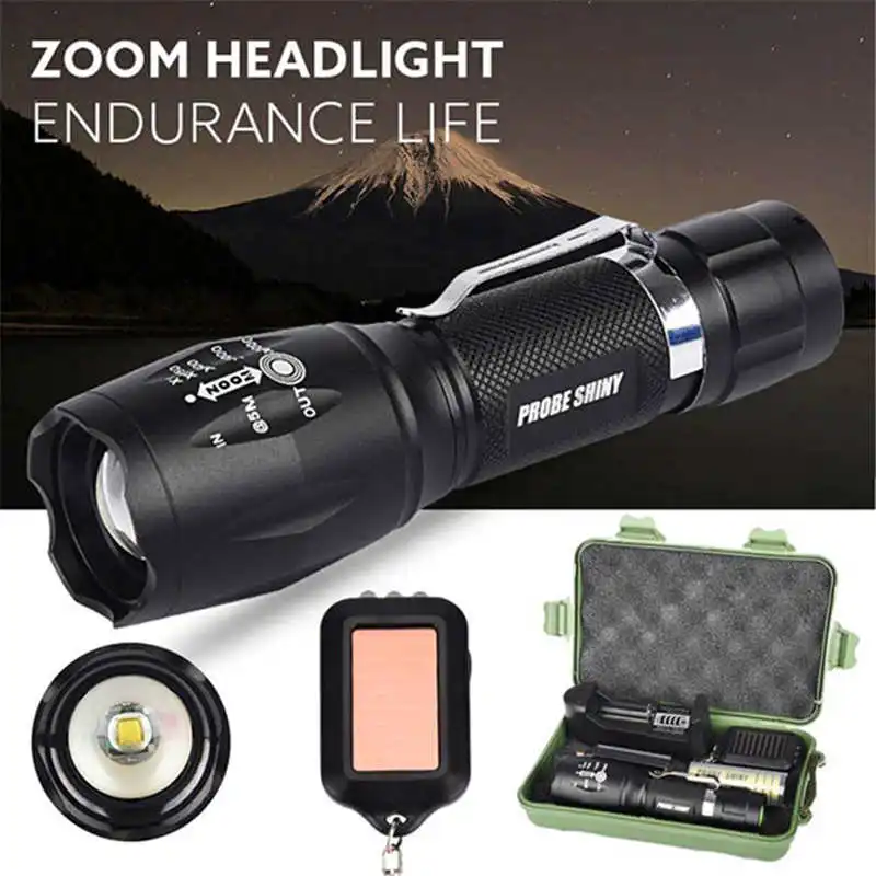torch flashlight t6 Super Bright Adjustable Focus Flashlight Torch Zoomable powerful led