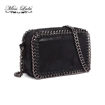 

Miss Lulu Women Chain Crossbody Bags Ladies PU Leather Messenger Bags Female Saddle Bag Girls Small Hobo Shoulder Bag E6846