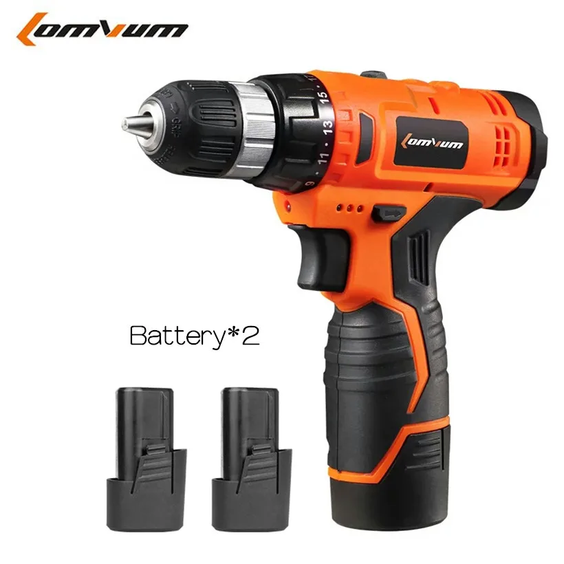 12V 1250r/min lithium battery*2 two speed charge screw driver gun hand