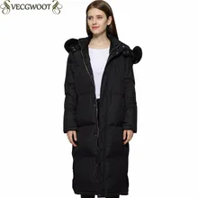Новинка, зимний женский пуховик, женский модный теплый пуховик с капюшоном и меховым воротником, Женская длинная куртка большого размера S466