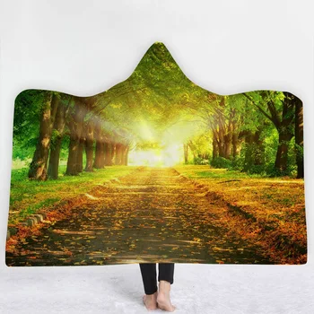 

Autumn Golden leaves Blanket sunshine Blanket with hat keep Warm soft high quality comfortable popular sell well Blanket