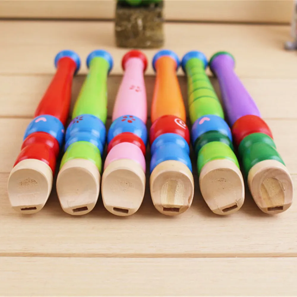 1 шт. Цвет ful музыкальный инструмент пикколо игрушки для детей изысканный деревянный Рано Развивающие звук игрушка в подарок Разные цвета