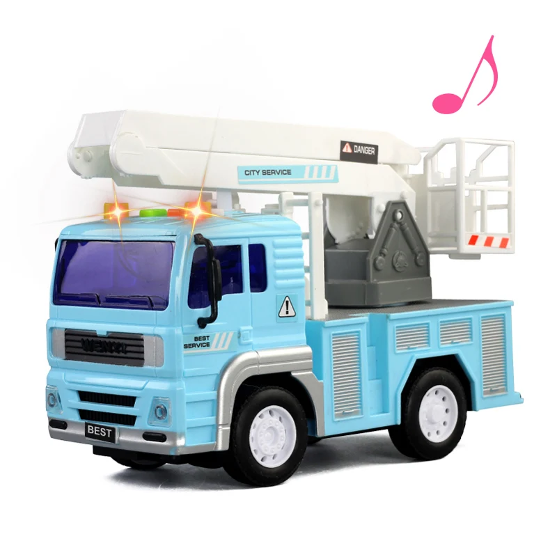 

1:20 City Truck Model Car Series Sprinkler Kids Toy Fire Truck Wrecket Truck Vehicle Excavator Pull Back Truck Light Sound Toys