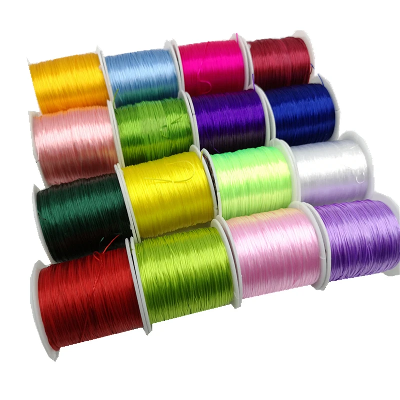

1Roll/60M 0.7mm Elastic Thread Round Crystal Line Nylon Rubber Stretchy Cord for Jewelry Making Beading Bracelet 18 Colors