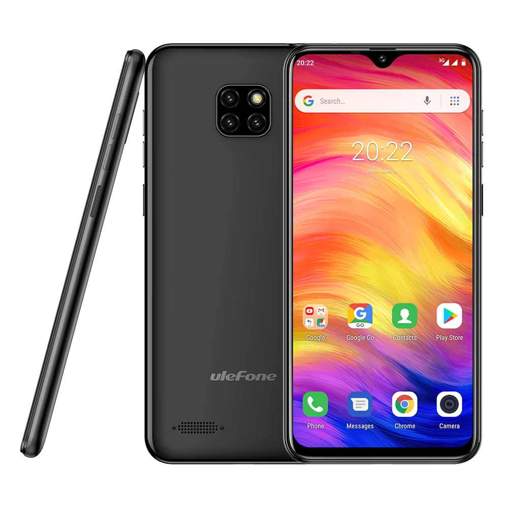 Смартфон Ulefone Note 7, 3500 мАч, 19:9, четырехъядерный, 6,1 дюймов, экран в виде капли воды, 16 Гб ПЗУ, мобильный телефон WCDMA, мобильный телефон Android 9,0