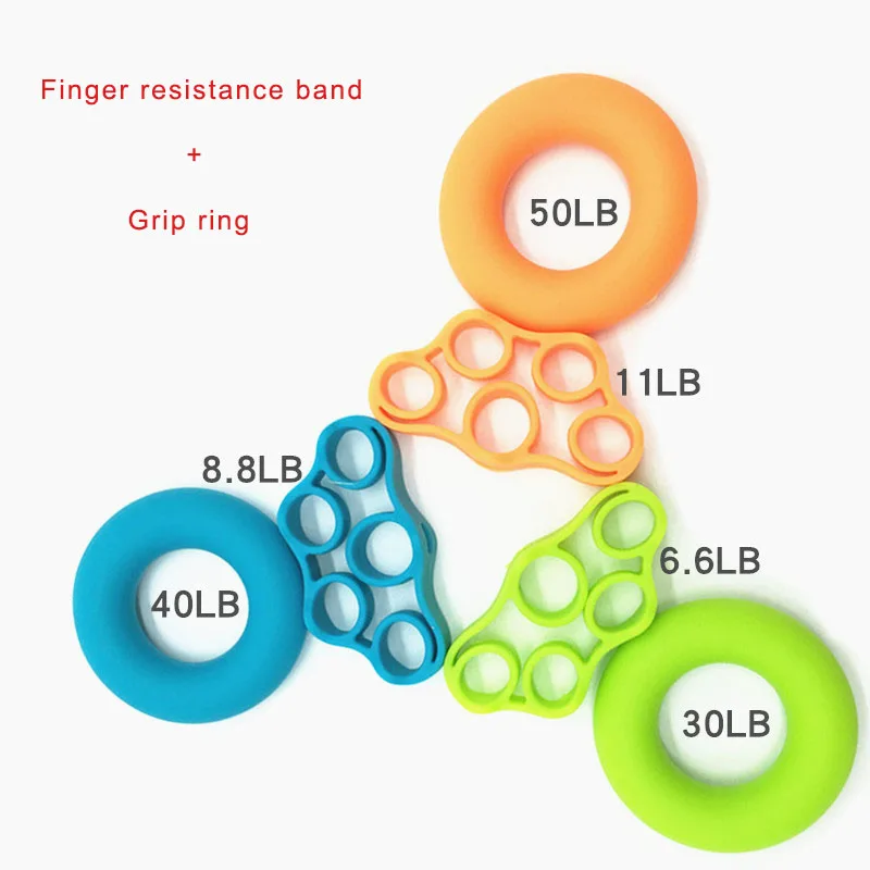 2pcs/set Hand & Finger Grip Strengthener Exercise Rings rubber Hand