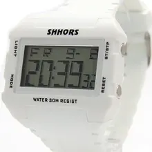 DW354A прямоугольные белые часы с хронографом и подсветкой для мужчин и женщин цифровые часы