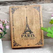 Vintage Paris Tower Cover caja de madera antigua oficina en casa caja de almacenamiento de artículos diversos escritorio decorativo artesanía caja para libros DIY Retro caja de madera