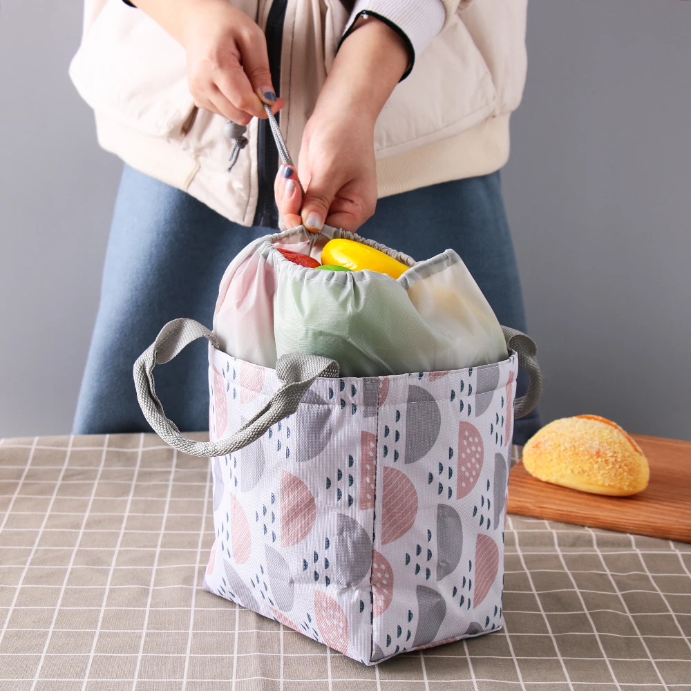

1PC New Unisex Portable Thermal Insulated Lunch Bag Box Oxford Cloth Cooler Bag Portable Tote Bento Pouch Picnic Lunch Container