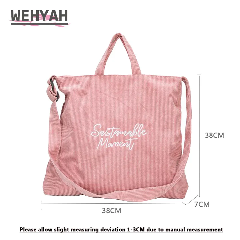Wahyah Hand Bags for Women Corduroy Bag Embroidery Famous Brands Shopper Designer Women Handbags Shoulder & Crossbody Bags ZY027