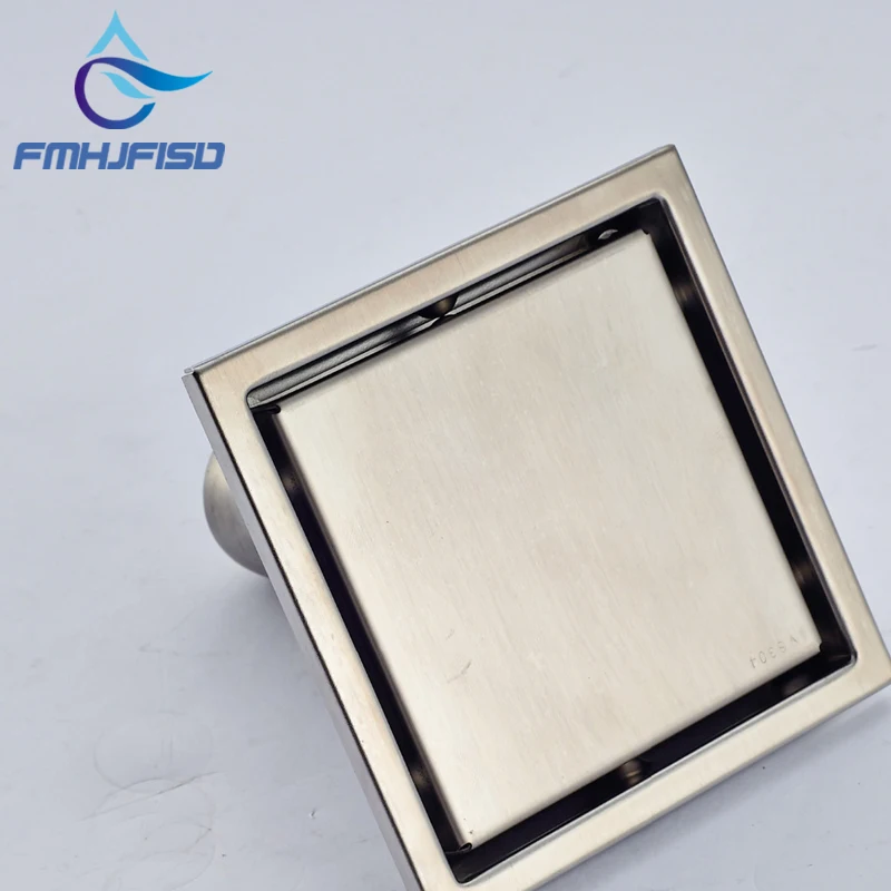 

Invisible Tile-in Drain 4 Inch Stainless Steel Floor Drain by 4 inch SUS 304 Stainless Steel Rustproof with Strainer