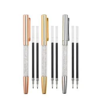 

100 Pcs Crystal Signature Gel Pens Material Escolar School Supplies Office Stationary Gift Fineliner Rollerball Pen Custom logo