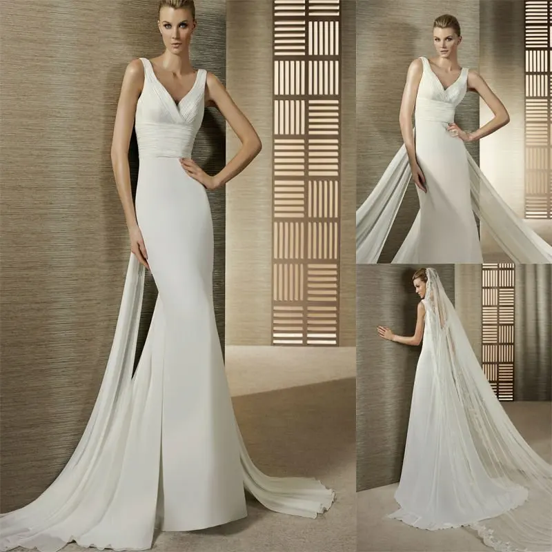 simple slim wedding dress
