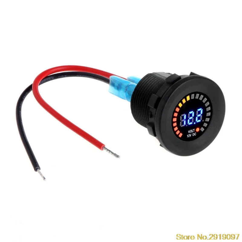 

LED DC Voltmete 12V Waterproof Car Motorcycle Voltmeter Blue LED Digital Display Voltage Meter Drop Shipping Support