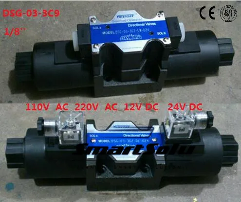 

Free shipping DSG-03-3C9 220V AC 1/8''  SOLENOID OPERATED DIRECTIONAL CONTROL VALVE, Terminal Box Type Plug-in Connector Type