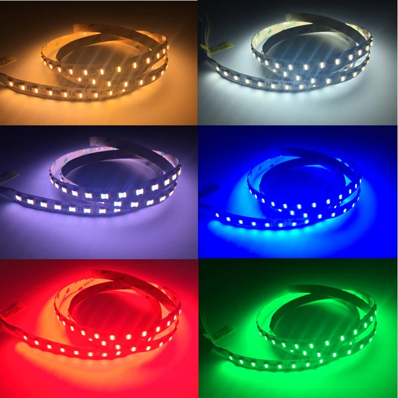 5 colors in 1 led SMD5050 WRGBWW strip light RGBCCT color changeable RGB+(2700-6500K) led tape 60led 20Wm DC12VDC24V 5mReel121