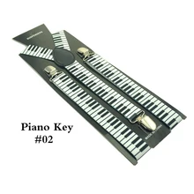 2.5 см/1 inch Широкий для мужчин и женщин унисекс "Фортепиано доска для ключей" узор чулок клип-на брекеты эластичные подтяжки чулок y-обратно подтяжки