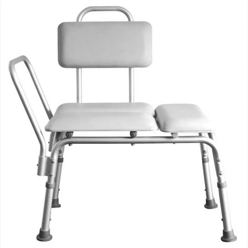 

Bath Shower Chair with Back Arm Non-Slip Seat Adjustable Height Medical Stool Bathtub Transfer Bench for Elderly - US Stock