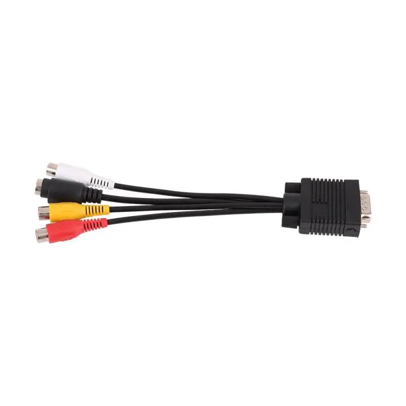 VGA Male-S-Video 3 RCA Jack Женский Композитный AV tv Out адаптер конвертер Разъем для портативных ПК HD tv