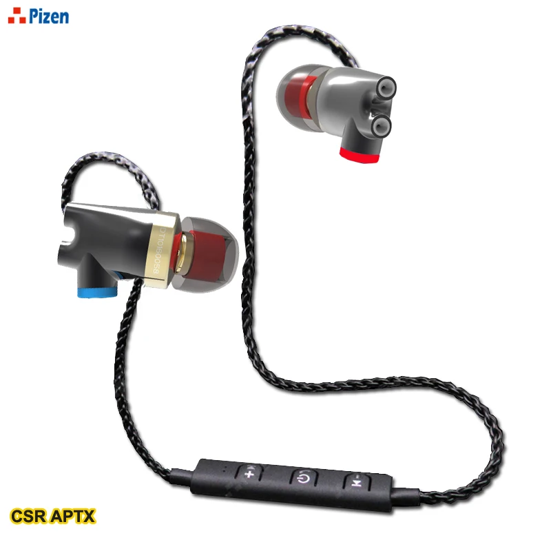 Kopen Pizen Senfer DT2 PLUS pro In Ear Oortelefoon bedrade aptx bluetooth MMCX microfoon kabel voor iphone x voor iphone 8 voor xiaomi telefoon