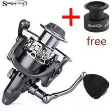 Sougayilang 13+1BB Ball Bearings Carp Fishing Spinning Reel With Spare Spool Reel Max Drag 12KG Wheel Carretilhas Reel De Pesca