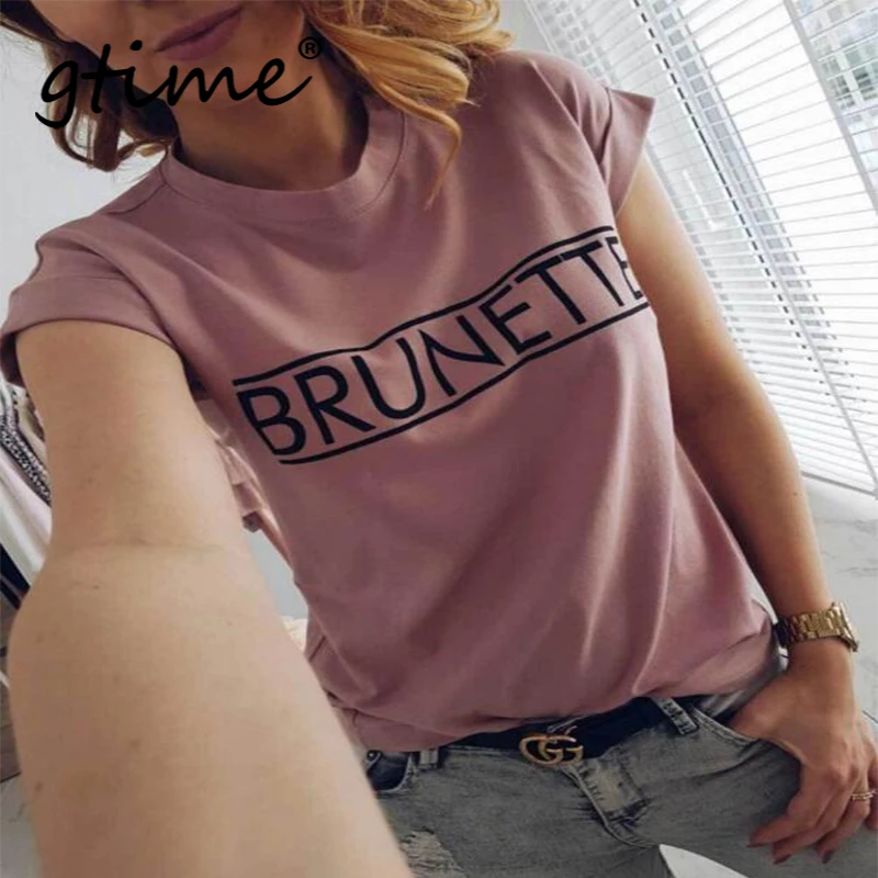 Gtime Dropshipping Мода женская с короткими рукавами базовая летняя футболка